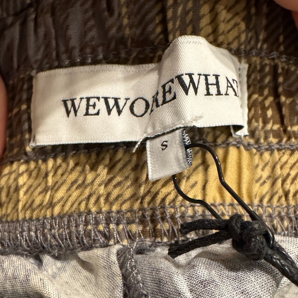 NWT WeWoreWhat Pull On Pajama Bottoms Plaid Yellow - S - Picture 10 of 11